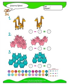 Çıkarma İşlemi Çalışma Sayfaları
